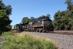 NS 7574 leads train 260 down the siding